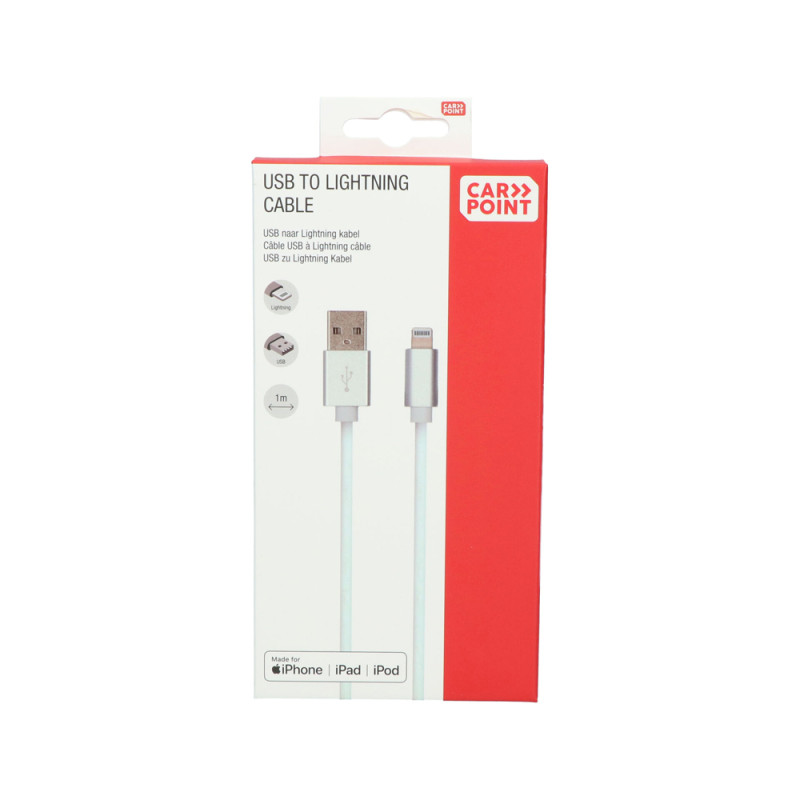 Câble USB - Lightning 1 m CARPOINT