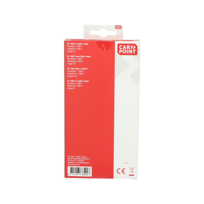Câble USB C - USB C 2 m CARPOINT Câble USB C - USB C 2 m CARPOINT