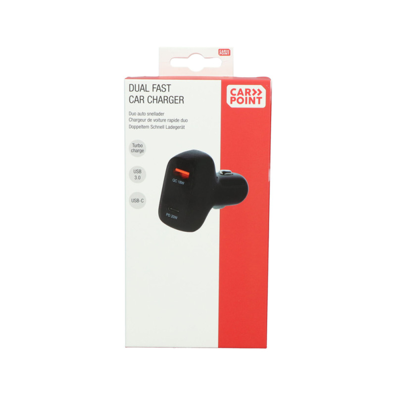Chargeur de voiture rapide USB C et USB 3.0 CARPOINT