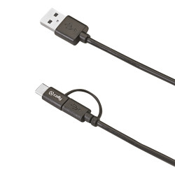 Câble USB avec adaptateur Micro USB et USB C 1 m Câble USB avec adaptateur Micro USB et USB C 1 m