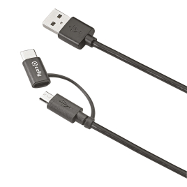 Câble USB avec adaptateur Micro USB et USB C 1 m