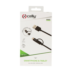 Câble USB avec adaptateur Micro USB et USB C 1 m Câble USB avec adaptateur Micro USB et USB C 1 m