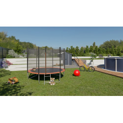 Trampoline noir et orange Ø 3,05 m Trampoline noir et orange Ø 3,05 m