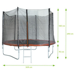 Trampoline noir et orange Ø 3,05 m Trampoline noir et orange Ø 3,05 m