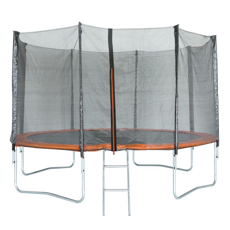 Trampoline noir et orange Ø 3,66 m