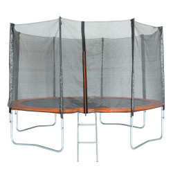 Trampoline noir et orange Ø 4,27 m