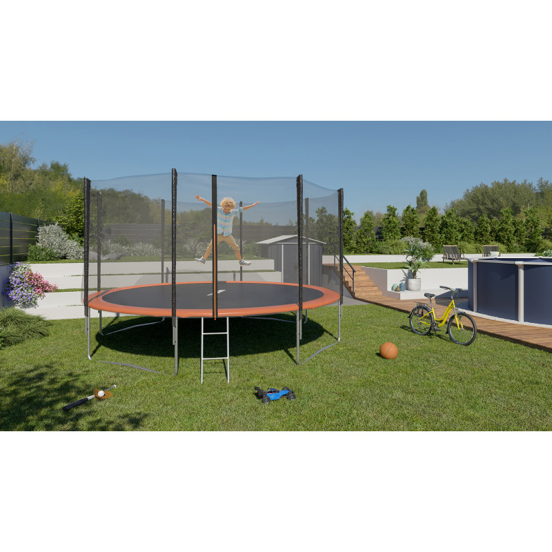 Trampoline noir et orange Ø 4,27 m Trampoline noir et orange Ø 4,27 m