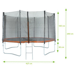 Trampoline noir et orange Ø 4,27 m Trampoline noir et orange Ø 4,27 m
