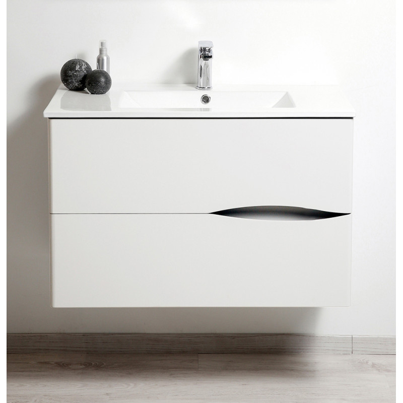 Ensemble de salle de bain 2Doo blanc laqué 70 cm ONDEE