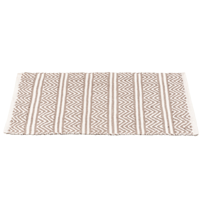 Tapis de salle de bain Shaki blanc et beige 50 x 80 cm WENKO