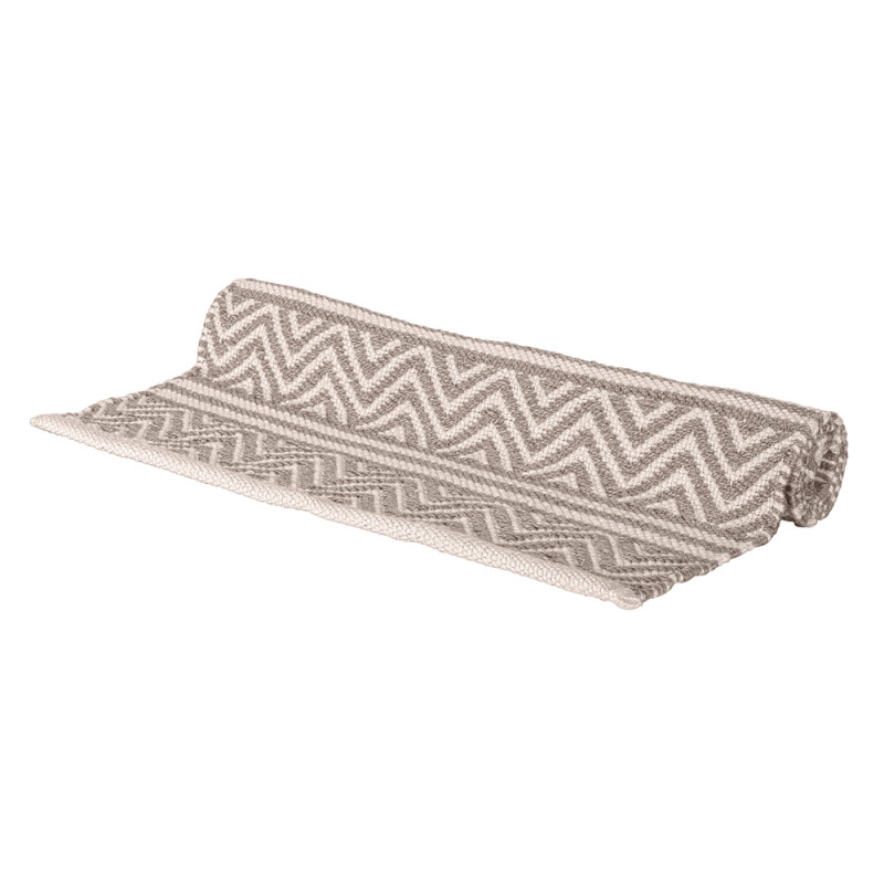 Tapis de salle de bain Shaki blanc et beige 50 x 80 cm WENKO