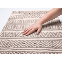 Tapis de salle de bain Shaki blanc et beige 50 x 80 cm WENKO