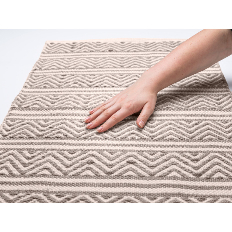 Tapis de salle de bain Shaki blanc et beige 50 x 80 cm WENKO