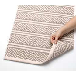 Tapis de salle de bain Shaki blanc et beige 50 x 80 cm WENKO