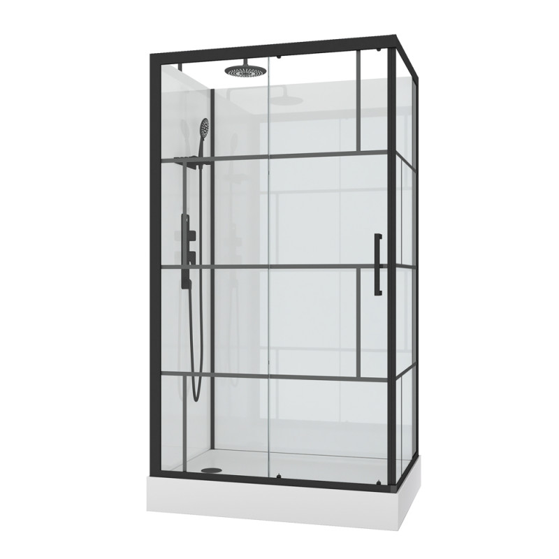 Cabine de douche Graphic rectangulaire 80 x 110 x 230 cm AURLANE