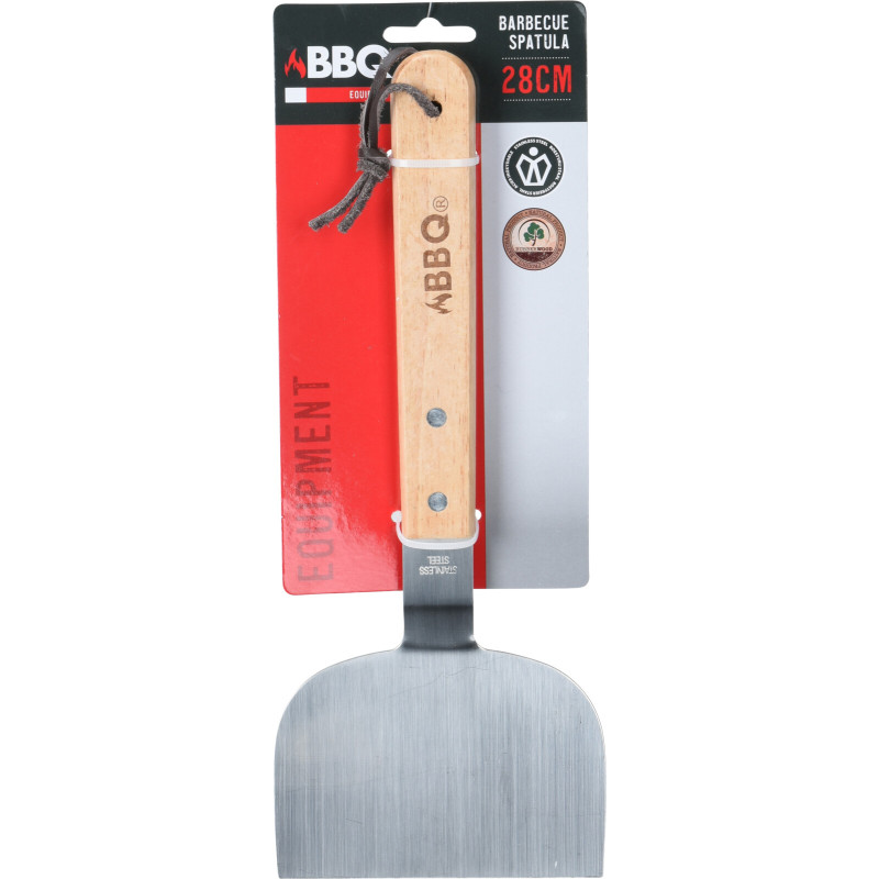 Spatule en acier inoxydable et bois 28 cm