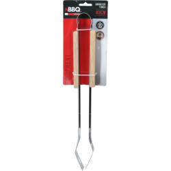 Pince en acier inoxydable et bois 40 cm