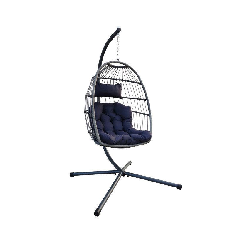 Fauteuil de jardin suspendu en oeuf anthracite