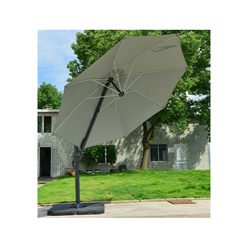 Parasol déporté Roma avec éclairage LED Ø 300 cm