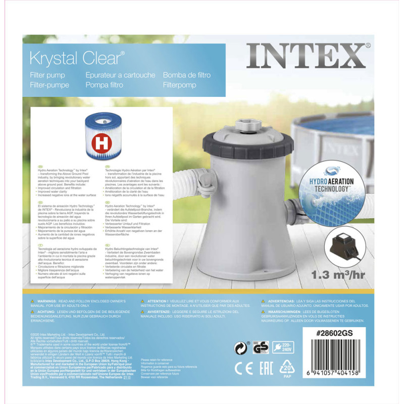 Pompe de filtration 1250 L/h INTEX Pompe de filtration 1250 L/h INTEX