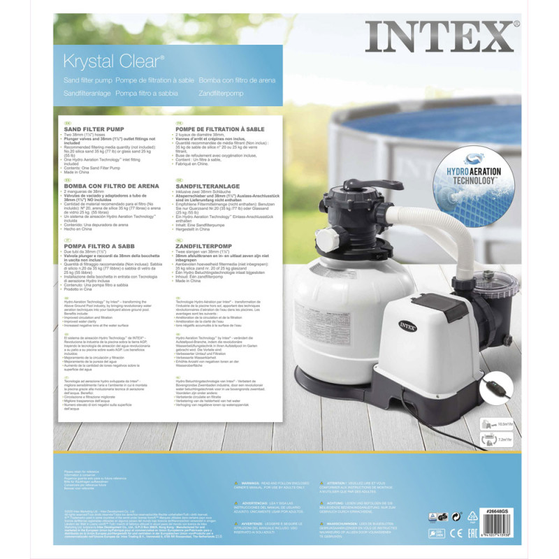 Filtre à sable Krystal Clear 8 m³ INTEX Filtre à sable Krystal Clear 8 m³ INTEX