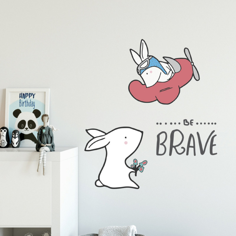 Planche de stickers Petits lapins 24 x 68 cm Planche de stickers Petits lapins 24 x 68 cm