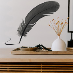 Sticker Plume écriture 24 x 68 cm Sticker Plume écriture 24 x 68 cm