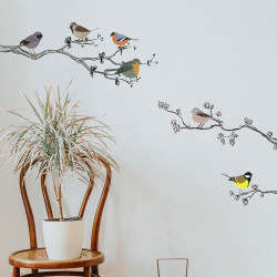 Planche de stickers Mésanges 24 x 68 cm Planche de stickers Mésanges 24 x 68 cm
