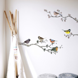 Planche de stickers Mésanges 24 x 68 cm Planche de stickers Mésanges 24 x 68 cm