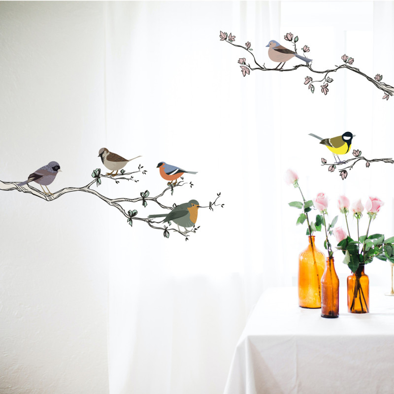 Planche de stickers Mésanges 24 x 68 cm Planche de stickers Mésanges 24 x 68 cm