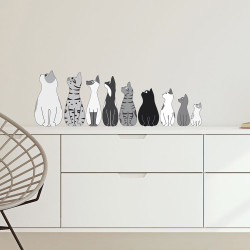Planche de stickers Chats dessinés 24 x 68 cm Planche de stickers Chats dessinés 24 x 68 cm