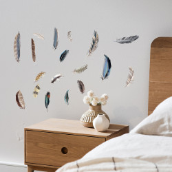 Planche de stickers Plumes multicolores 24 x 68 cm Planche de stickers Plumes multicolores 24 x 68 cm