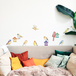Planche de stickers Oiseaux du jardin 24 x 68 cm