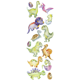 Planche de stickers Dinosaures 24 x 68 cm