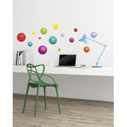 Planche de stickers Boules de couleurs 24 x 68 cm Planche de stickers Boules de couleurs 24 x 68 cm