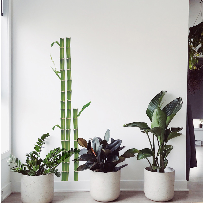 Planche de stickers Bambous 24 x 68 cm Planche de stickers Bambous 24 x 68 cm