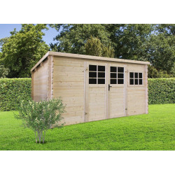 Abri de jardin en bois Moderne 34 mm 3,88 x 2,98 m SOLID