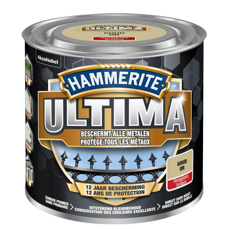 Laque pour métal Ultima or brillant 0,25 L HAMMERITE