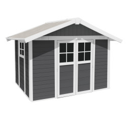 Abri de jardin en PVC gris foncé 3,15 x 2,39 x 2,5 m GROSFILLEX