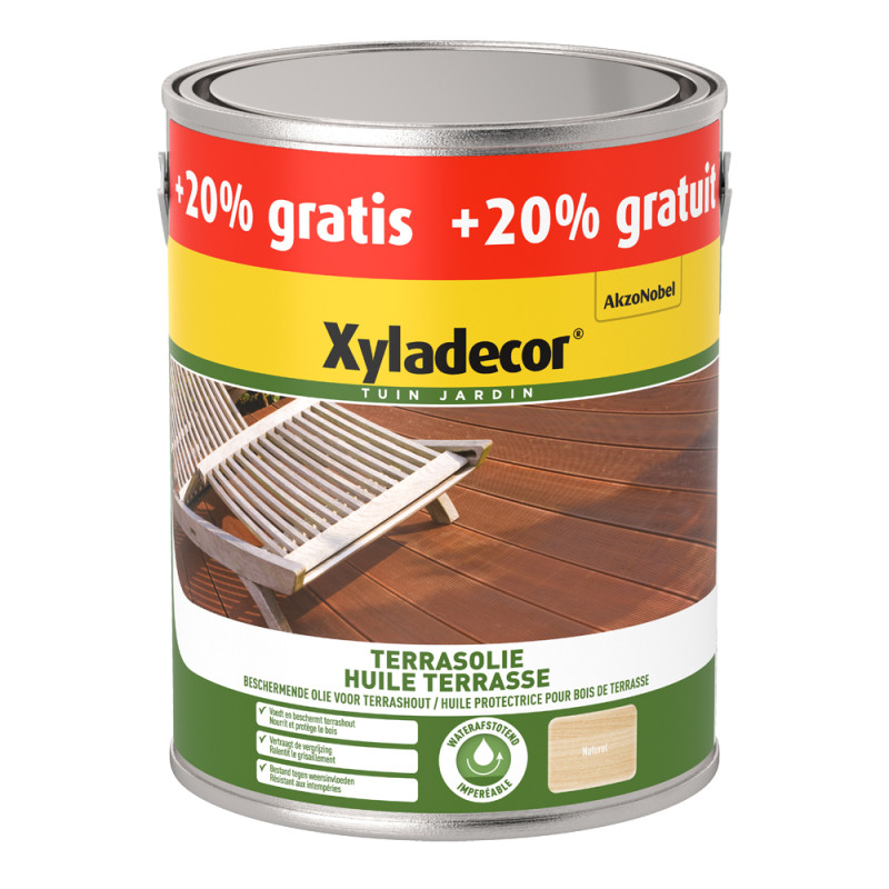 Huile Terrasse naturel 2,5 + 0,5 L gratuit XYLADECOR