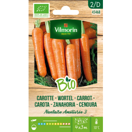 Semences de carotte Nantaise Améliorée 3 Bio VILMORIN