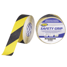 Ruban adhésif Safety Grip noir et jaune 50 mm x 18 m