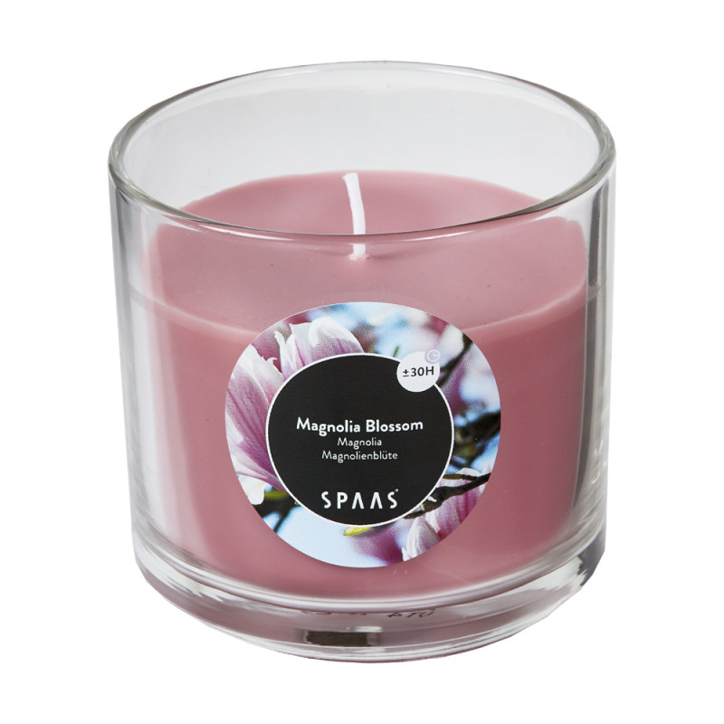 Bougie verre transparent parfumée magnolia