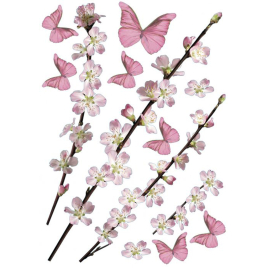 Planche de stickers Pommier et papillons 29,7 x 21 cm
