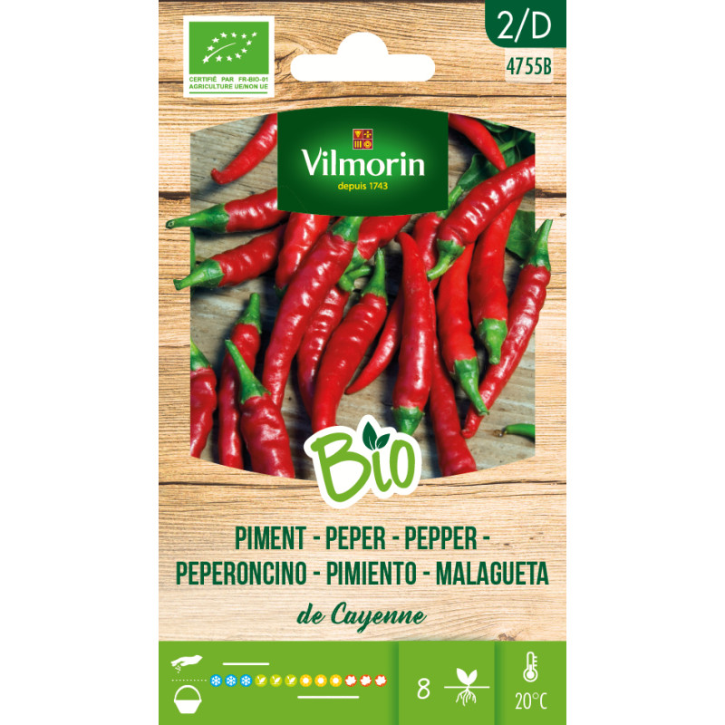 Semences de piment de Cayenne Bio VILMORIN