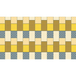 Nappe en PVC non-tissé Bonita jaune et bleu 140 cm au mètre