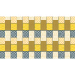 Nappe en PVC non-tissé Bonita jaune et bleu 140 cm au mètre