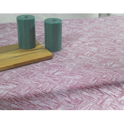 Nappe jacquard tissé Tavira rouge 140 cm au mètre