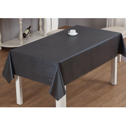 Nappe en PVC tissé gaufré Brest noir 140 cm au mètre