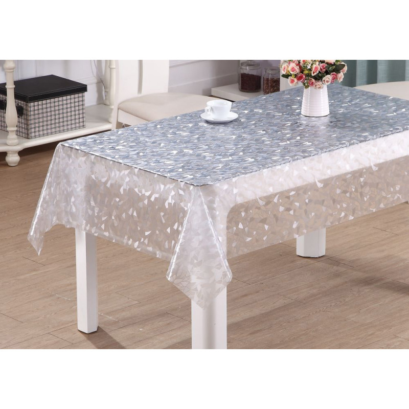 Nappe en PVC gaufré Blocs transparent 140 cm au mètre